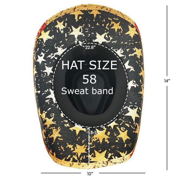 American Western Straw Cowboy Hat Men's Womens Hard Patriotic Classic Hard🦑 - Picture 5 of 7